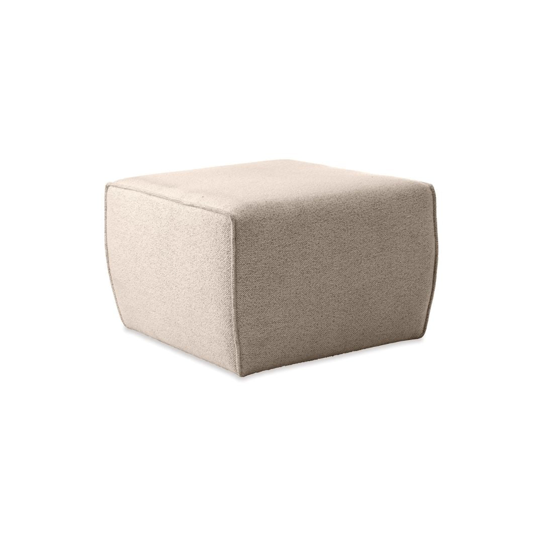 Hollis Ottoman Taupe Boucle-Global Living