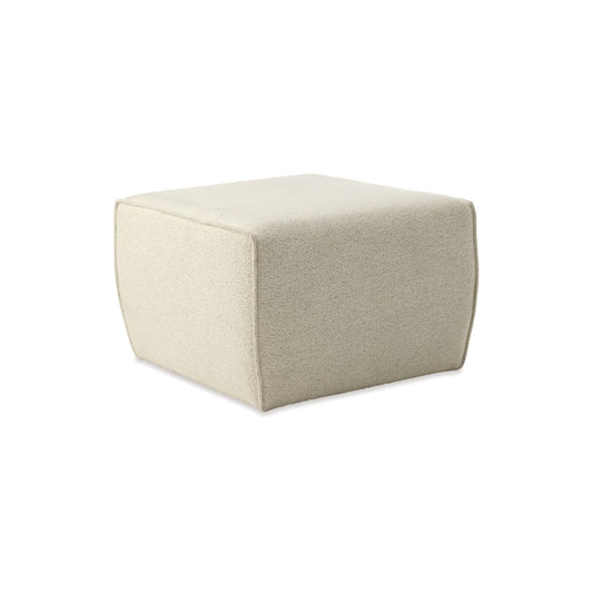 Hollis Ottoman Off White Boucle-Global Living