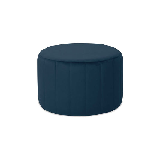 Mandy Ottoman - Atlantic Blue Velvet-Global Living